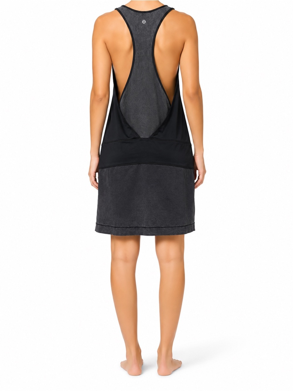 Lululemon Blissed Out Tank Dress Sz 2  Black Gray EUC - Picture 2 of 11